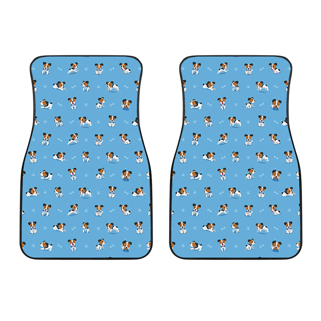 Blue Jack Russell Terrier Pattern Print Front Car Floor Mats