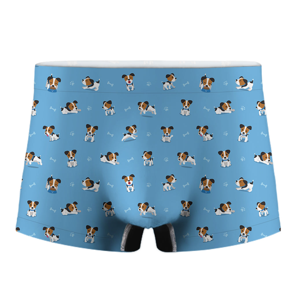 Blue Jack Russell Terrier Pattern Print Men's Boxer Briefs