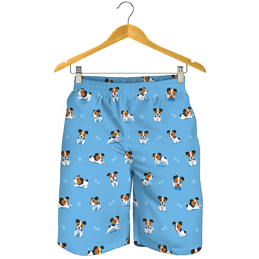 Blue Jack Russell Terrier Pattern Print Men's Shorts