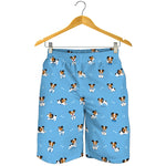 Blue Jack Russell Terrier Pattern Print Men's Shorts