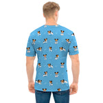 Blue Jack Russell Terrier Pattern Print Men's T-Shirt