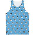 Blue Jack Russell Terrier Pattern Print Men's Tank Top