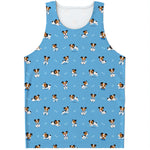 Blue Jack Russell Terrier Pattern Print Men's Tank Top