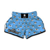 Blue Jack Russell Terrier Pattern Print Muay Thai Boxing Shorts