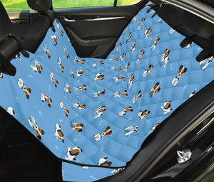 Blue Jack Russell Terrier Pattern Print Pet Car Back Seat Cover