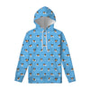 Blue Jack Russell Terrier Pattern Print Pullover Hoodie