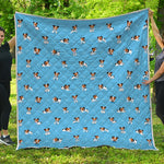 Blue Jack Russell Terrier Pattern Print Quilt