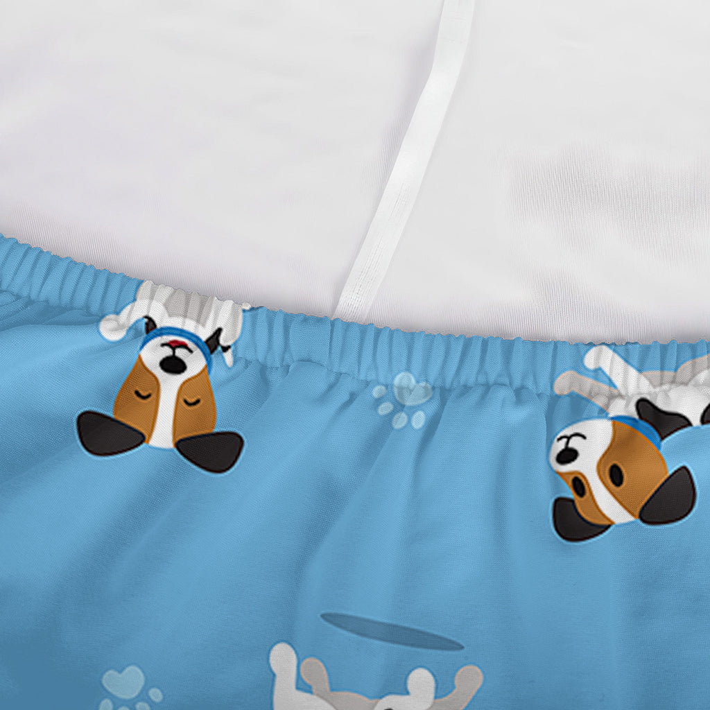 Blue Jack Russell Terrier Pattern Print Sofa Cover