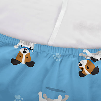 Blue Jack Russell Terrier Pattern Print Sofa Cover
