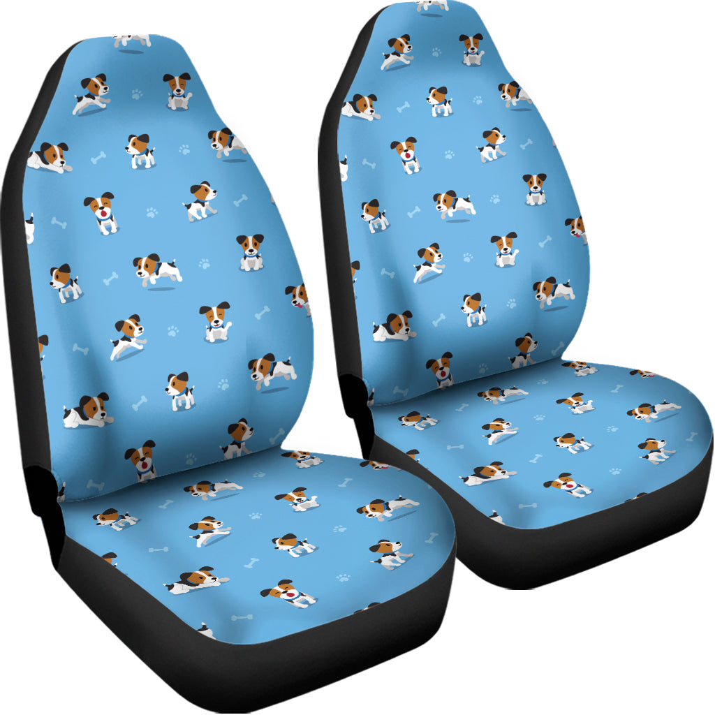 Blue Jack Russell Terrier Pattern Print Universal Fit Car Seat Covers