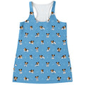 Blue Jack Russell Terrier Pattern Print Women's Racerback Tank Top