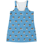 Blue Jack Russell Terrier Pattern Print Women's Racerback Tank Top