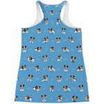 Blue Jack Russell Terrier Pattern Print Women's Racerback Tank Top