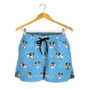 Blue Jack Russell Terrier Pattern Print Women's Shorts