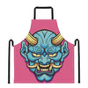 Blue Japanese Demon Print Apron