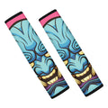 Blue Japanese Demon Print Car Seat Belt Covers