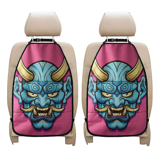 Blue Japanese Demon Print Car Seat Organizers