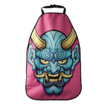 Blue Japanese Demon Print Car Seat Organizers