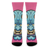 Blue Japanese Demon Print Crew Socks