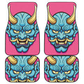 Blue Japanese Demon Print Front and Back Car Floor Mats