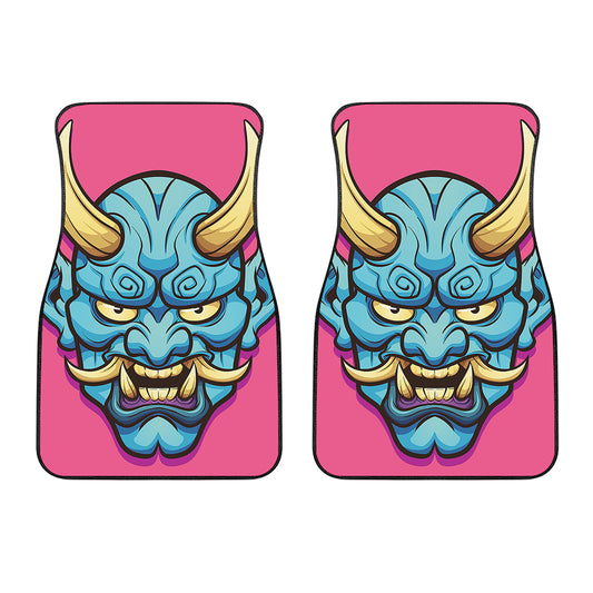 Blue Japanese Demon Print Front Car Floor Mats