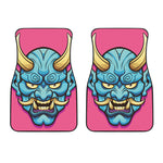 Blue Japanese Demon Print Front Car Floor Mats