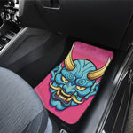 Blue Japanese Demon Print Front Car Floor Mats