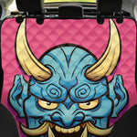 Blue Japanese Demon Print Pet Car Back Seat Cover