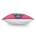 Blue Japanese Demon Print Pillow Cover