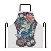 Blue Japanese Dragon Tattoo Print Apron