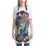 Blue Japanese Dragon Tattoo Print Apron