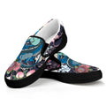 Blue Japanese Dragon Tattoo Print Black Slip On Sneakers
