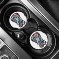 Blue Japanese Dragon Tattoo Print Car Coasters