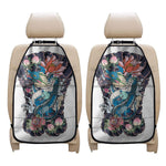 Blue Japanese Dragon Tattoo Print Car Seat Organizers