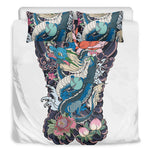 Blue Japanese Dragon Tattoo Print Duvet Cover Bedding Set