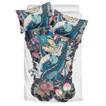 Blue Japanese Dragon Tattoo Print Duvet Cover Bedding Set