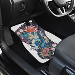 Blue Japanese Dragon Tattoo Print Front Car Floor Mats