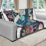 Blue Japanese Dragon Tattoo Print Futon Protector