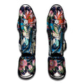 Blue Japanese Dragon Tattoo Print Muay Thai Shin Guards