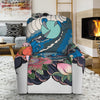 Blue Japanese Dragon Tattoo Print Recliner Slipcover