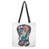 Blue Japanese Dragon Tattoo Print Tote Bag