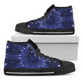 Blue Kaleidoscope Print Black High Top Sneakers