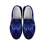 Blue Kaleidoscope Print Black Slip On Shoes
