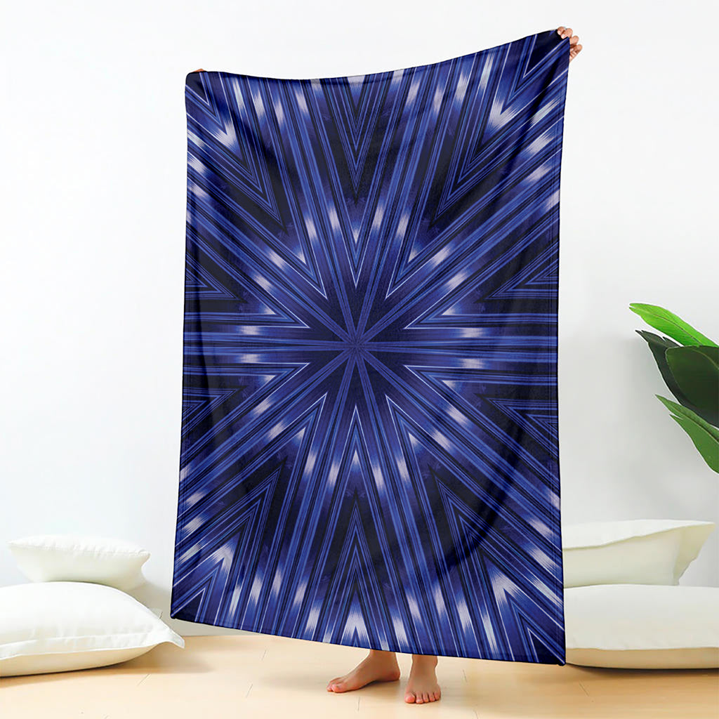 Blue Kaleidoscope Print Blanket