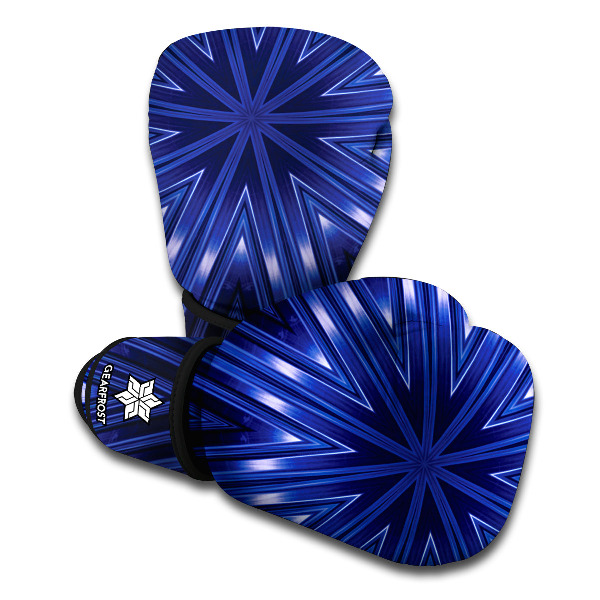 Blue Kaleidoscope Print Boxing Gloves