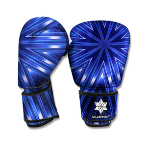 Blue Kaleidoscope Print Boxing Gloves