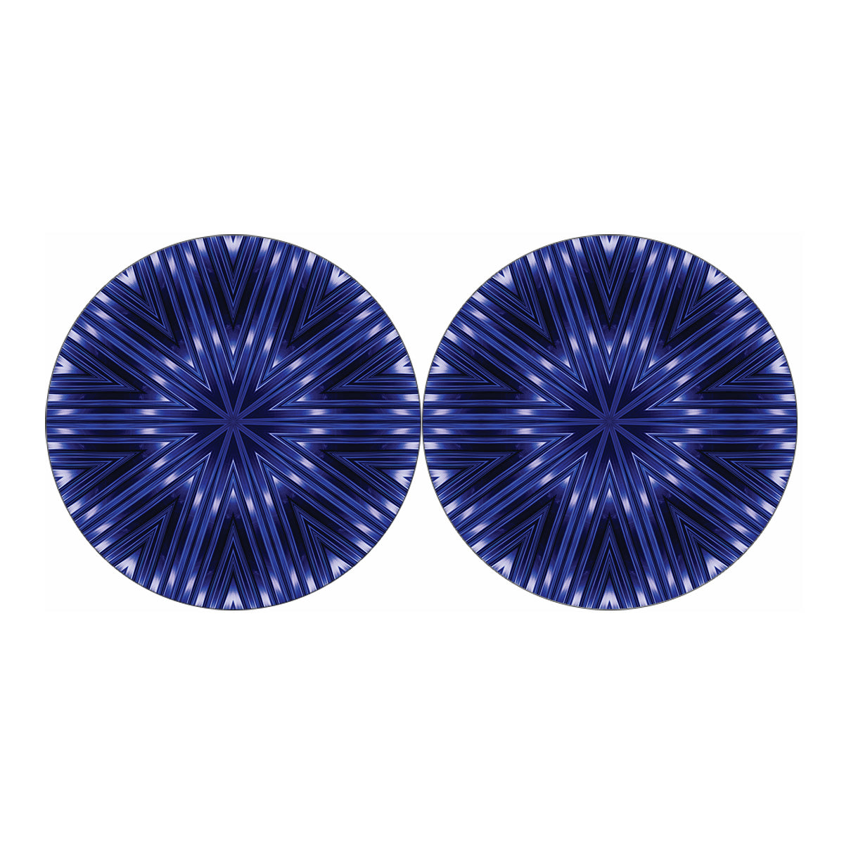 Blue Kaleidoscope Print Car Coasters