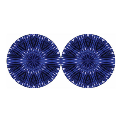 Blue Kaleidoscope Print Car Coasters