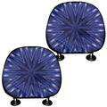 Blue Kaleidoscope Print Car Headrest Covers