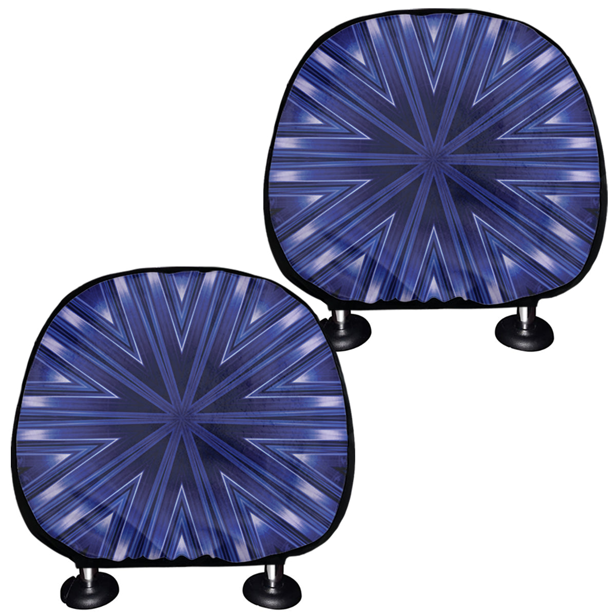Blue Kaleidoscope Print Car Headrest Covers